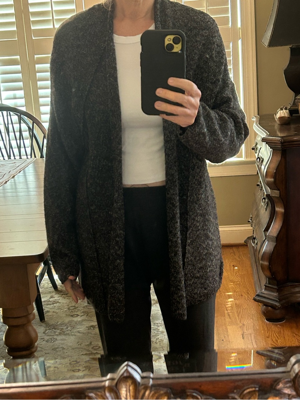 Pure Jill J Jill Charcoal Cardigan Large Drape
